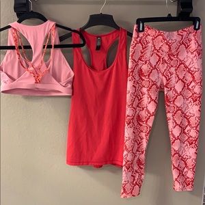 Fabletics Persimmon Python Leggings & Bra w/ Top!